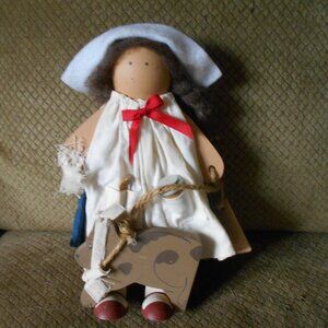 Wooden Nurse with Dog Doll Collectable 1987